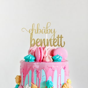 Oh Baby Cake topper, Custom Baby Shower Cake Topper, Baby Shower cake topper, Glitter Baby Topper