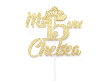 Mis Quince Cake Topper, Custom Quinceañera Cake Topper, Personalized Mis Quince Cake Topper, 15th Birthday Topper, Sweet 16 Topper
