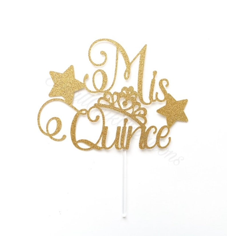 Custom Quinceañera Cake Topper Mis Quince Cake Topper Etsy
