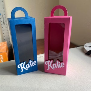 Doll favor boxes, favor boxes, Doll birthday party, pink boxes