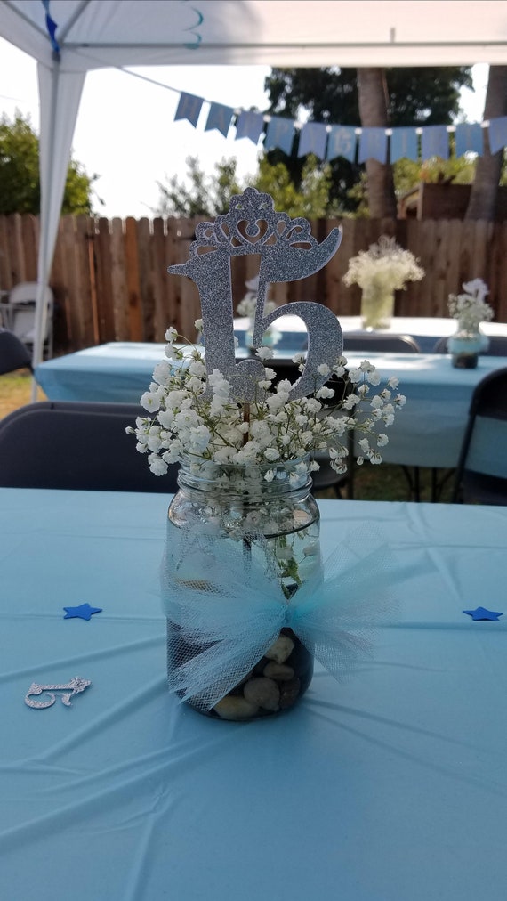 Quinceañera Decoration, Quince Picks, 15th Birthday Decor, Mis Quince  Centerpiece, Fifteen Centerpiece Sticks 