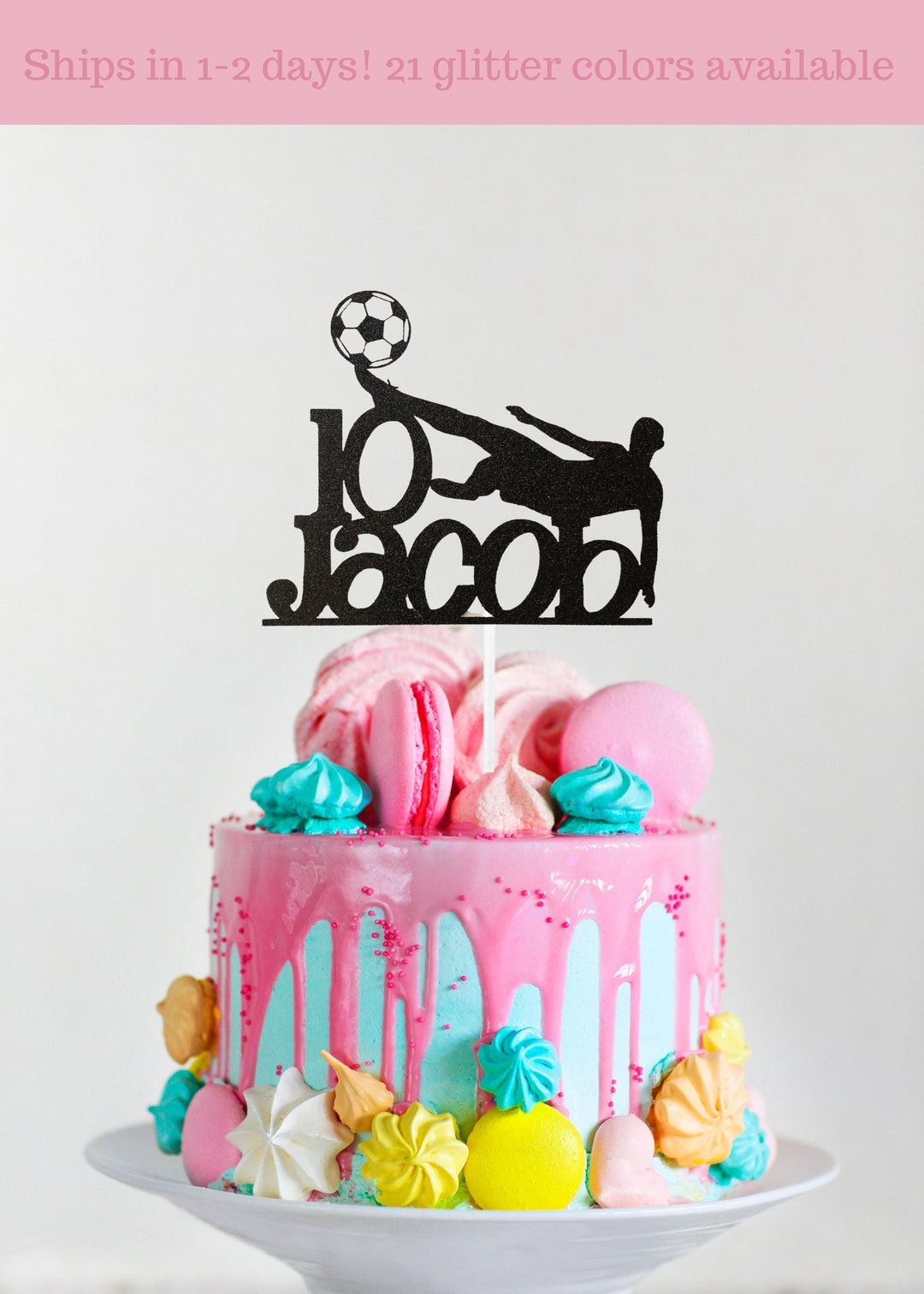 Soccer Cake Topper Custom Birthday Topper Sport Party Theme Etsy
