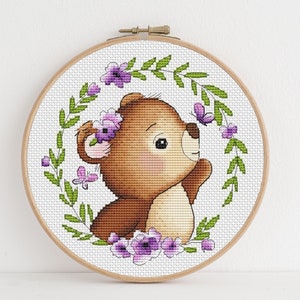 Cute Baby Bear Cross Stitch Pattern -  Ideal for Creating Unique Baby Gifts and Nursery Decor Instant Download PDF Chart