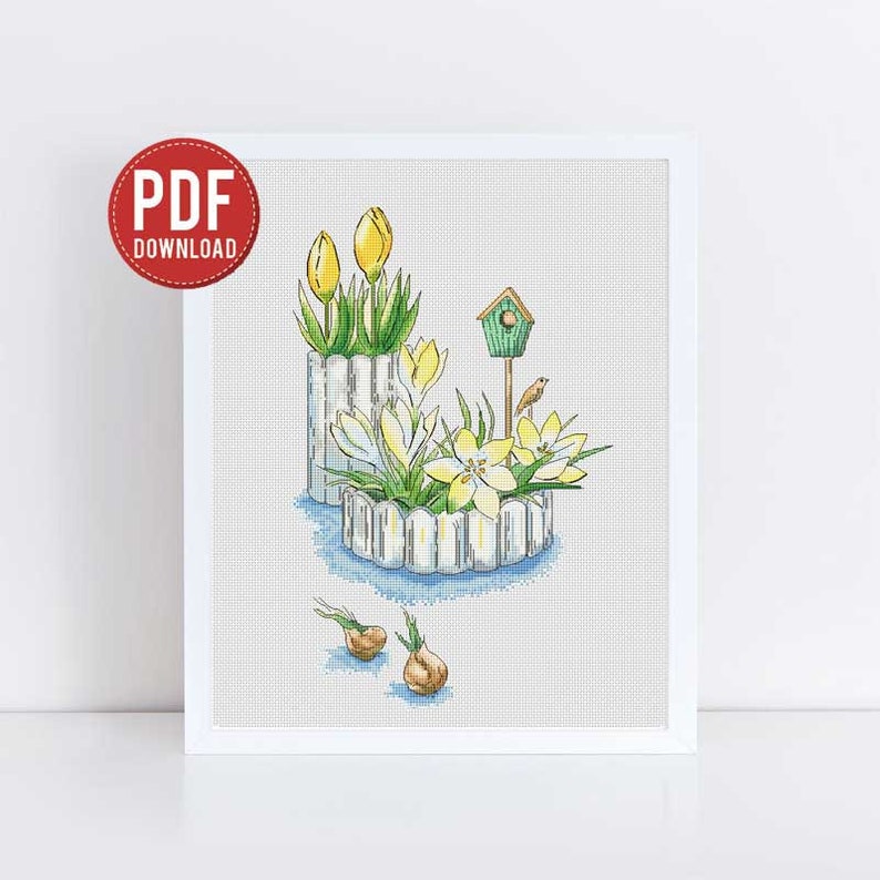 Spring Flowers U0441ross Stitch Pattern Flower Instant Download Tulip Cross Stitch Garden Cross Stitch Pattern Beautiful Instant Download Pdf Kits How To Craft Supplies Tools Efp Osteology Org