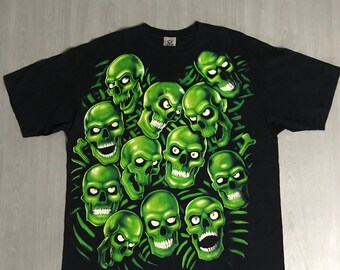 Supreme Skull Pile Vintage Liquid Blue Skull Pile Tshirt
