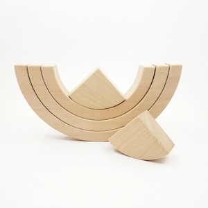 Stacker Rainbow, Holz Montessori Stapel Regenbogen Malen Sie Ihre eigenen, Holz Geschenk für Baby Kinderzimmer Dekor, Naturholz Spielzeug Kleinkind