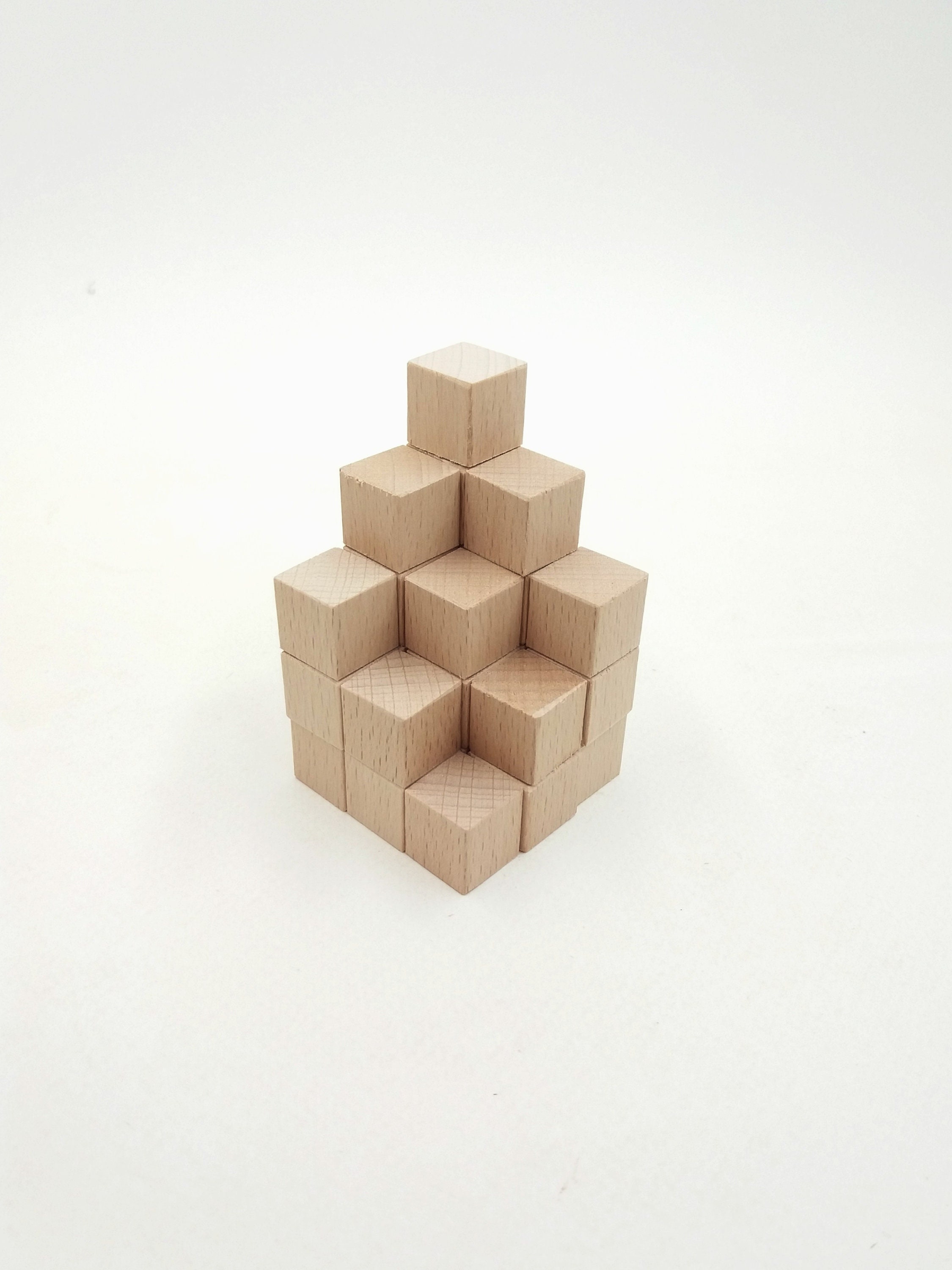 10 Wood Cubes 15mm Wooden Craft Blocks Unfinished Natural 
