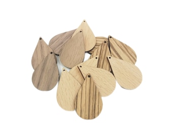 Teardrop Earring, Wood Teardrop Earring Blank for Jewellery Making, Laser Cut Earring, Unfinished Wood Dangle Earrings, Jewelry Shape Making