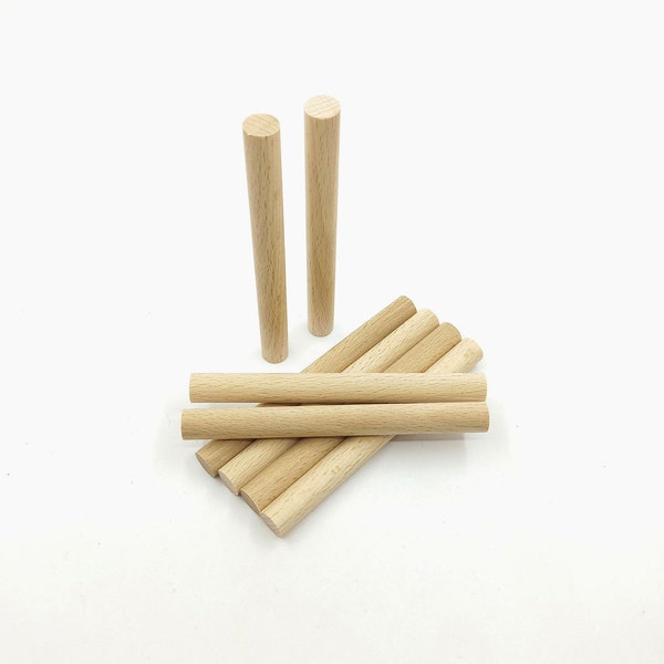 5 Pieces of Wood Thin Sticks 10cm 15cm 20cm Long, Unfinished Natural Wood Round Dowels Rods for Macrame Wall Hanging Great for Crafts