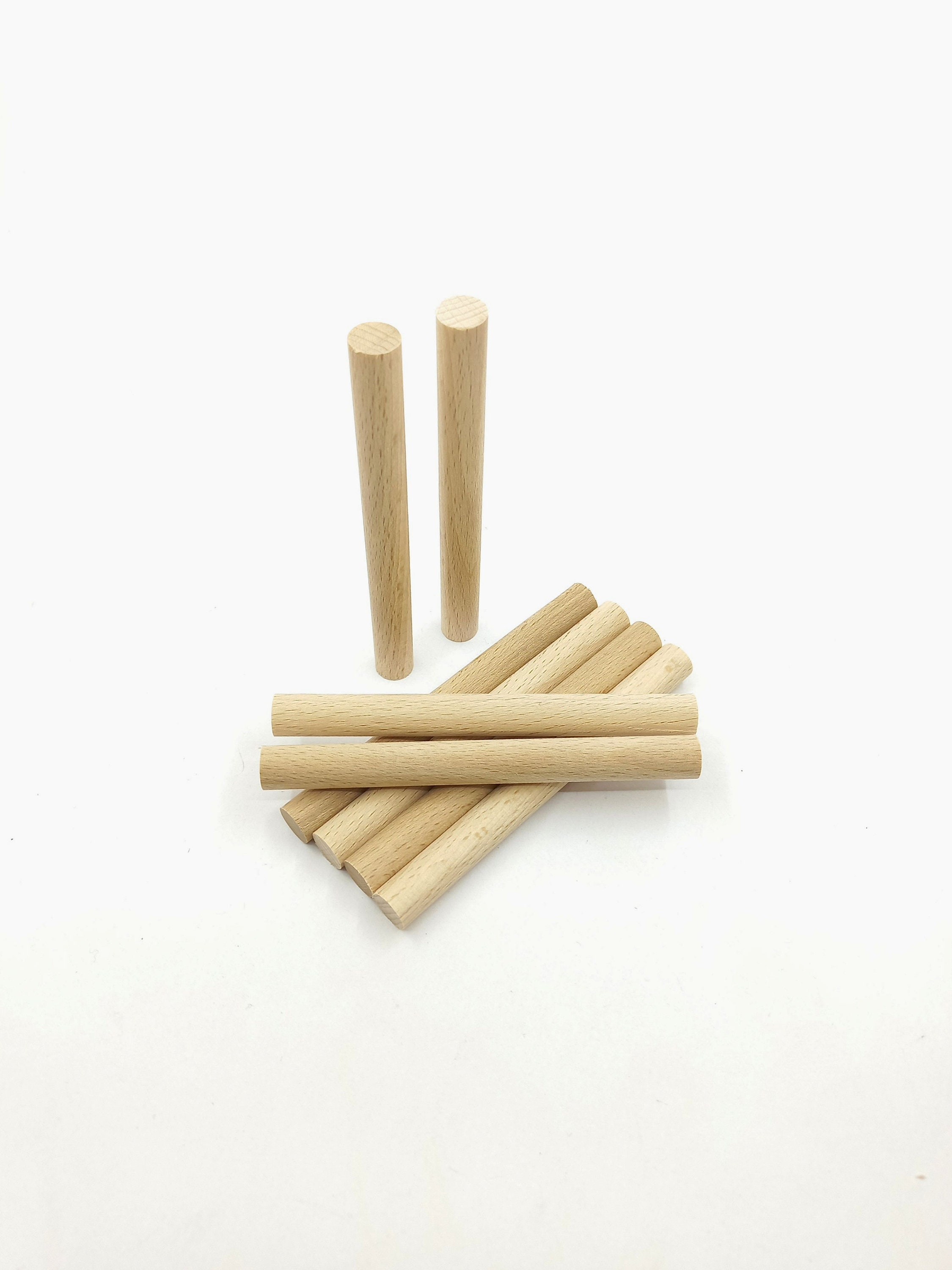 HERCHR Pack de 10 Madera Manualidades, palitos de Madera Natural Redondos,  30 cm de Largo Varas de Madera Extra Largas Sin Terminar, 4mm de Grosor  Varilla Madera para Manualidades : : Hogar