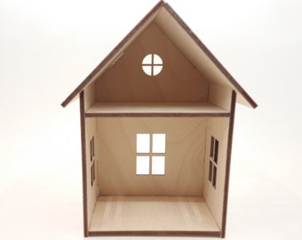 Kit de maison en bois, kit miniature de maison de bricolage, maison miniature, décor de petites maisons en bois, projet d’artisanat de kit en bois, projet scolaire pour les enfants