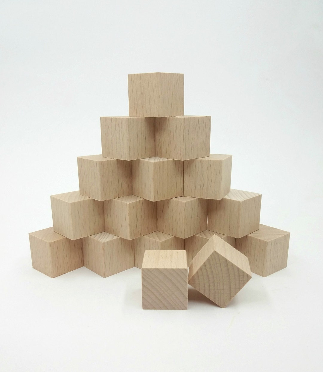 40pcs Wood Craft Blocks, Unfinished Craft Wood Block, Wood Block