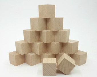 Blocs d’artisanat en bois 40pcs, bloc de bois d’artisanat inachevé, bloc de bois, cubes en bois, blocs carrés, cubes de bois, école d’artisanat, bloc d’artisanat pour enfants