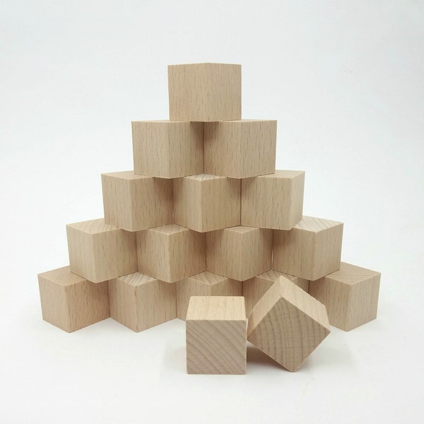 40pcs Wood Craft Blocks, Unfinished Craft Wood Block, Wood Block, Wooden Cubes, Square Blocks, Wood Cubes, Crafting School, Kids Craft Block