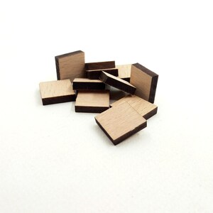 10 Wooden Square Rectangle for Crafts, Wood Tiles Wooden Squares Shape ...