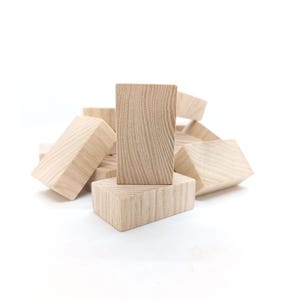 5 Holzrechtecke zum Basteln, Massive Holzstücke, Unfertige Rechteckform, kleine Holzstücke, Holzfliesen Cruft Holzbedarf
