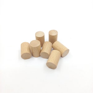 10 Unfinished Wood Cylinder 19mm Round, Wood Tubes for Wood Crafts, Unfinished Wooden Dowel, Wood Craft Supplies Toy Building Block