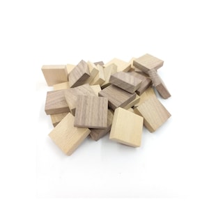 Set di 10 quadrati di legno da 3 cm, quadrati di legno grezzo per lavori artigianali, quadrati vuoti per dipingere, pezzi del tabellone di gioco, forme di legno