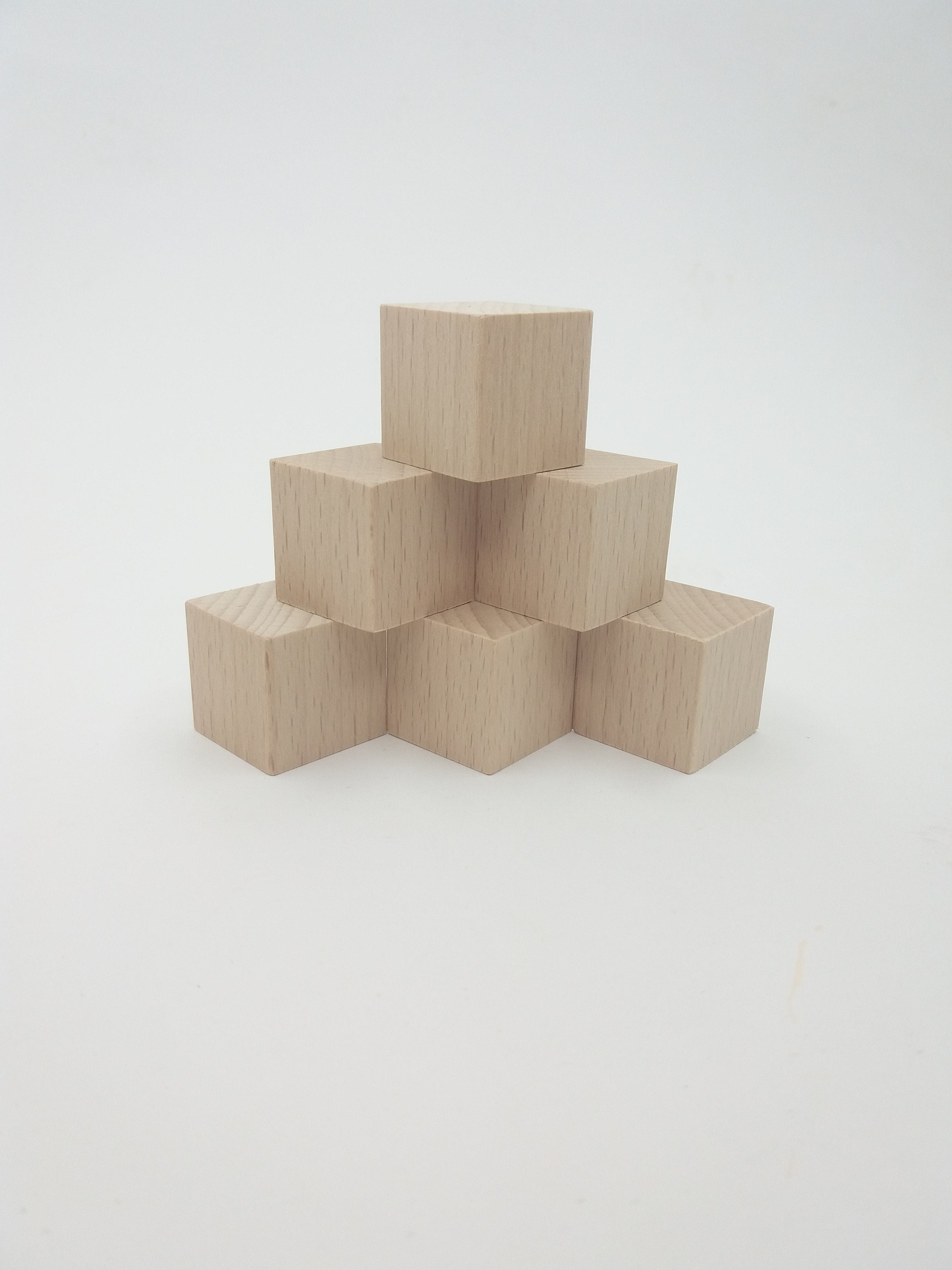 6 Wood Craft Blocks Unfinished Craft Wood Block Wood Block Etsy