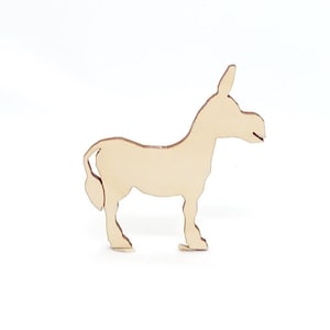 10 Donkey Farm Animal, Wooden Donkey for Craft Decoration, Unfinished Wood Donkey Shape Craft Supply, Laser Cut Unfinished Wood Cutout Shape