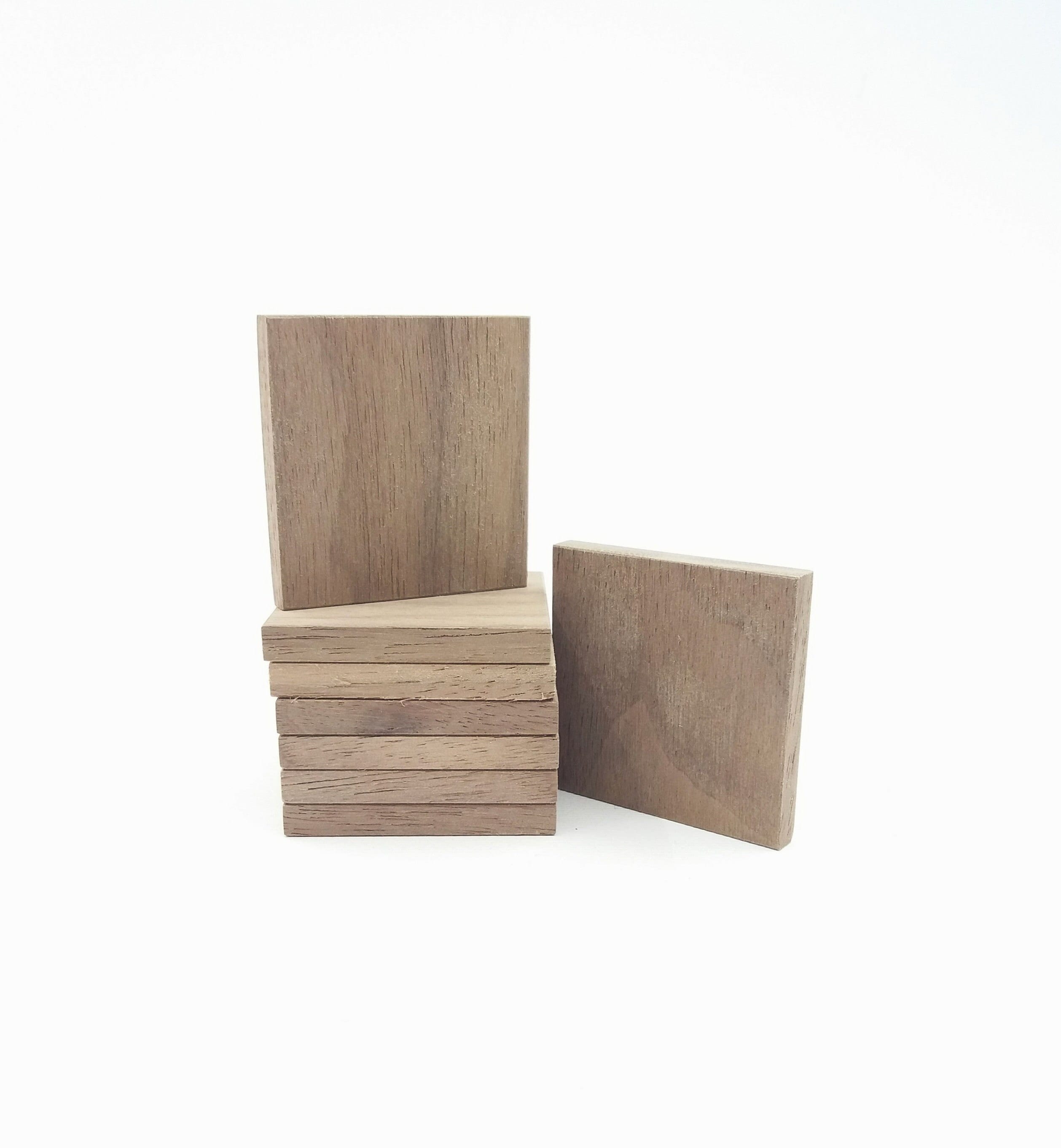 10 Pcs Unfinished 1 3/4 4,5cm Wood Squares for Wood Crafts, Wooden Supplies  