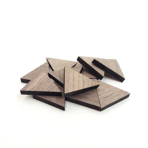 10 Triangle Natural Wood Cutout, Stud Wooden Triangle, Craft Wood Triangle Shape, Unfinished Wooden Triangles, Geometric Shape Game Pieces