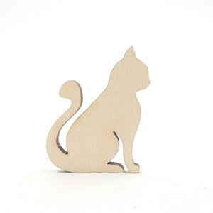 10 Gatos, Silhuetas de Gatos Sentados em Madeira, Senhora Gato para Artesanato em Madeira, Decoração de Gatos Fofos para Animais de Estimação, Amantes de Gatos, Decoração em Forma de Gato de Madeira, Gatinho para Artesanato