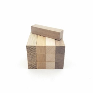 Set of 10 Solid Wood Rectangle Craft Blocks Natural Cut and Sanded, Unfinished Wood Blocks for Wood Crafts, Wooden Rectangle for Crafts