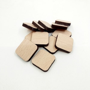 10 quadrati di legno per artigianato da 22 mm, piastrelle di legno, quadrati di legno, piccoli quadrati di legno, decorazioni in legno non finite per l'artigianato
