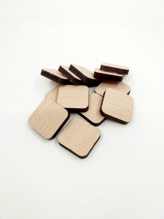 60 Pack Unfinished Wood Squares for Crafts, Wooden Tiles for DIY