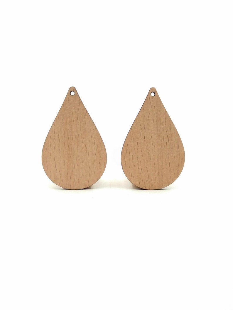 Wood Teardrop Earring Blanks Unfinished Laser Cut Jewelry Etsy