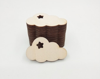 10 Wood Cloud, Cloud Shape Laser Cut Wood, Unfinished Wood Craft Supply, Wood Cloud Decor, Wood Craft Blanks, Blank Cloud Shape, Cloud Shape