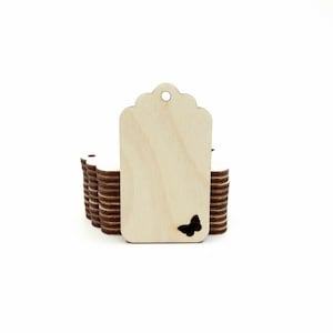5 étiquettes rectangulaires vierges en bois pour cadeaux de mariage et scrapbooking, étiquettes en bois vierges pour enseignes, emballage d'étiquettes artisanales, décoration de mariage