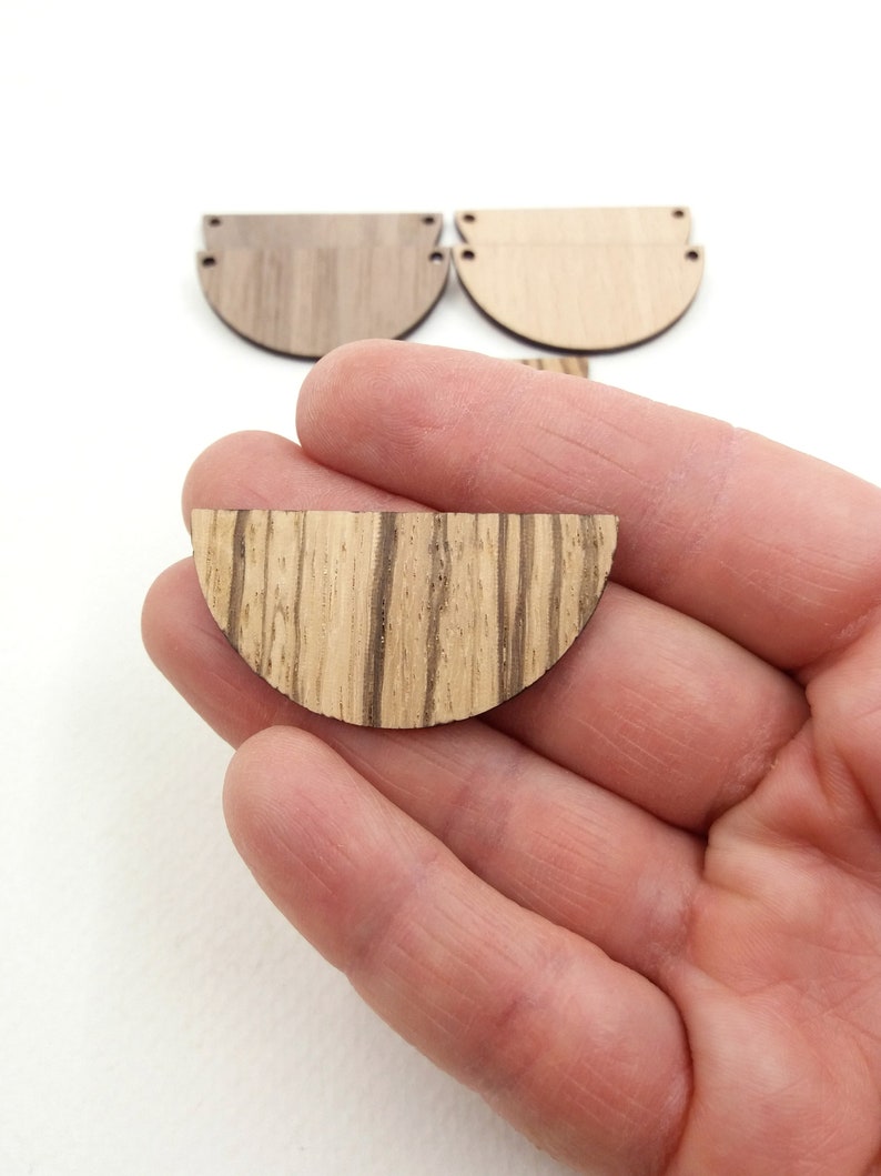 Half Circle Blank Wood Half Circle Unfinished Wooden Earring Etsy