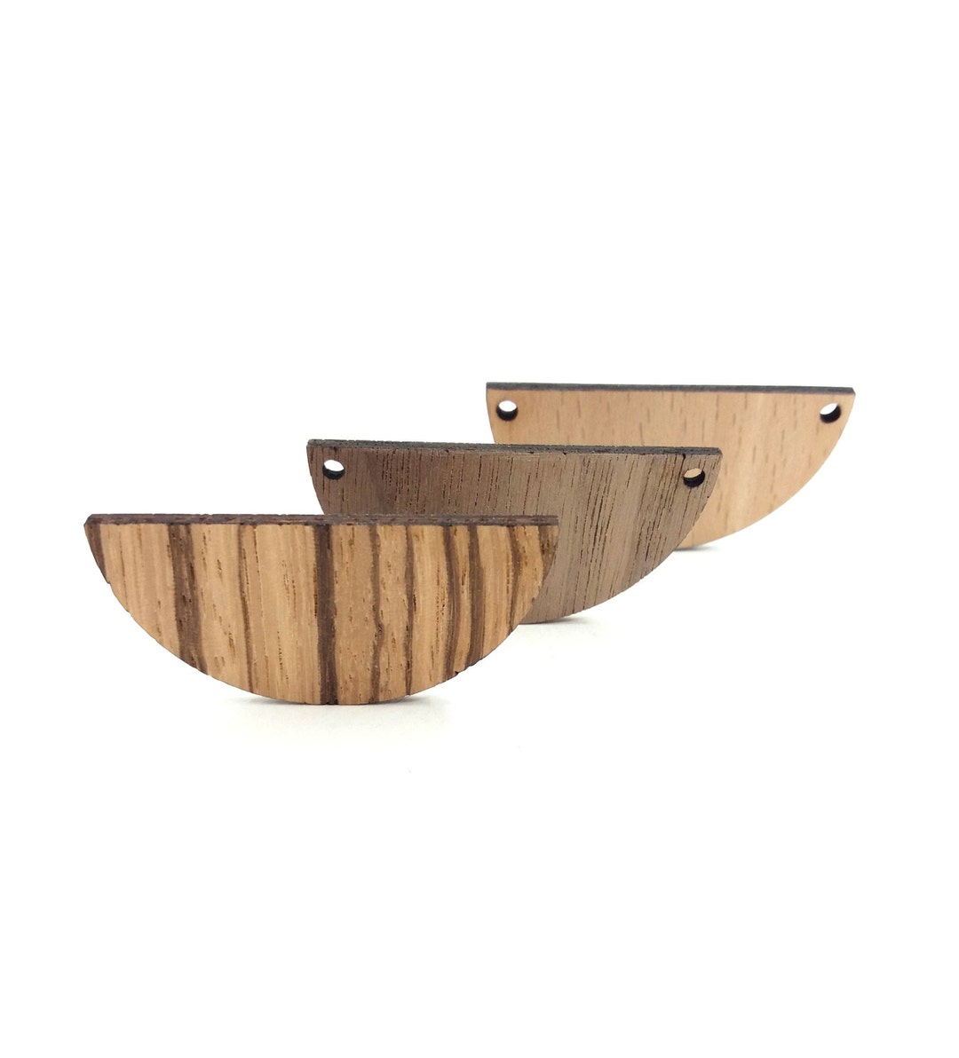 Half Circle Blank, Wood Half Circle, Unfinished Wooden Earring Blanks