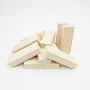 3 unbehandelte Holz Rechtecke zum Basteln 3er Set, Holz Zubehör für Schulprojekte, Holzstücke für Holzspiele, Holzrohling Zubehör