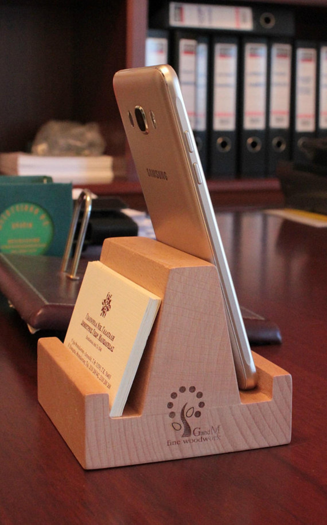 Business Card Holder Cell Phone Holder Card Stand Wood Etsy Canada