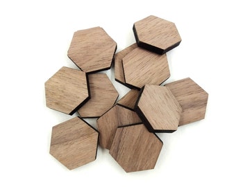 10 Hexagon Naturholz Ausschnitt, Laser geschnittene unfertige Holz Hexagon Form, DIY unfertige Naturholz Ohrringe Rohlinge, Hexagon Ohrstecker