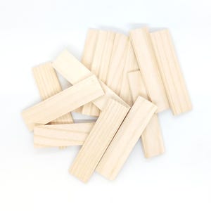10er-Set Holzrechtecke für Holzhandwerk, unfertige Holzrechtecke, Holzhandwerkbedarf-Stücke, leere Holzform Rechteck
