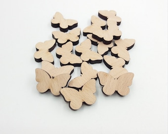 10 Wooden butterfly cutouts craft shapes, natural unpainted unfinished wood ready to decorate, make your own DIY, wood butterfly for crafts