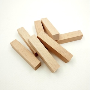 10 Unfinished Wood Blocks 3''x 0.60'' for Wood Crafts, Wooden Rectangle for Crafts, Wooden Crafting Blocks, Wooden Supplies, Wood Rectangle