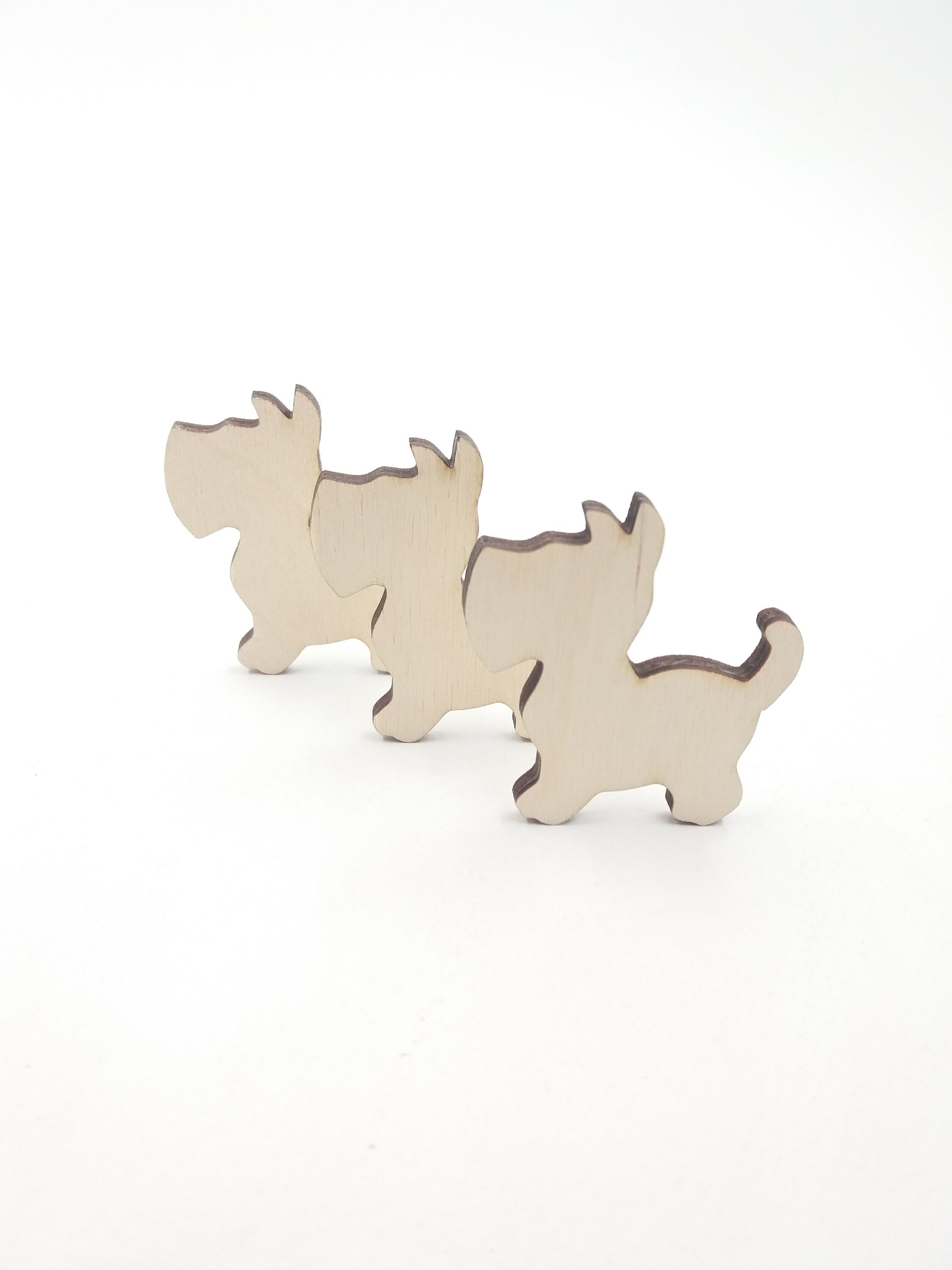 10 Dog Wood Animal Shapes Dog for Crafts Wood Cut Shapes Etsy