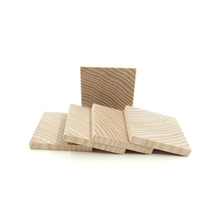 5 piastrelle di quadrati di legno non finite per l'artigianato, quadrati di artigianato in legno, forniture per l'artigianato fai da te, forma quadrata di legno, pezzi di gioco con base in legno, piccoli blocchi