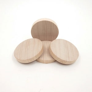 2 cercles en bois 2 pouces, cercles blancs ronds en bois, disque en bois pour l'artisanat du bois, cercles en bois non peints