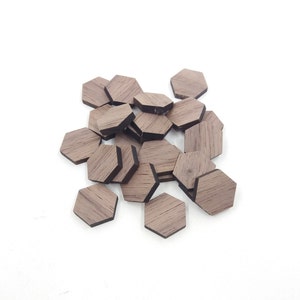 10 esagoni in legno, orecchini geometrici vuoti, orecchini a bottone geometrici, vuoti artigianali per gioielli, orecchini a bottone esagonali in legno con forme tagliate al laser