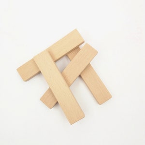 3 Unfinished Wood Rectangles, Wooden Craft Blocks, Wood Rectangle Block for Craft Supplies, Solid Wood Blocks Unfinished for Crafting