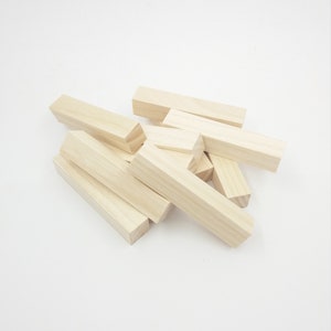 Set of 10 Wood Rectangles 76mm X 15mm X 15mm Thick, Raw Solid Wooden ...