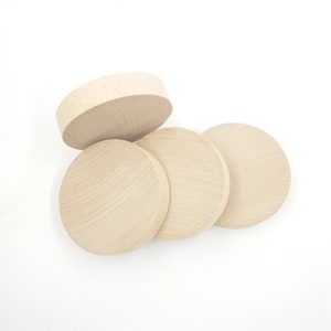 2 ronds en bois brut de 7 cm de diamètre, ronds pour travaux manuels en bois, ronds en bois bruts pour travaux manuels et décoration, découpe ronde
