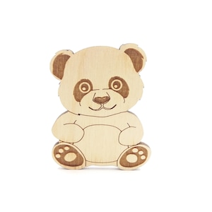 Pandas, Wood Panda Bear Shape for Craft Decoration, Wooden Baby Panda for Shower Party,  Blank Wood Cutouts Animals