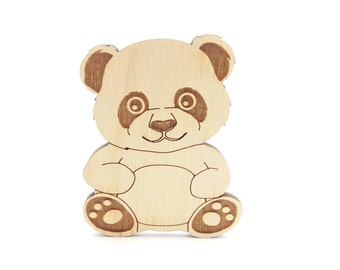 Pandas, Wood Panda Bear Shape for Craft Decoration, Wooden Baby Panda for Shower Party,  Blank Wood Cutouts Animals